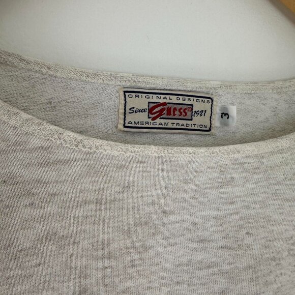 Vintage 80s GUESS Sweatshirt – Heather Beige, Size 3 - Picture 3 of 8